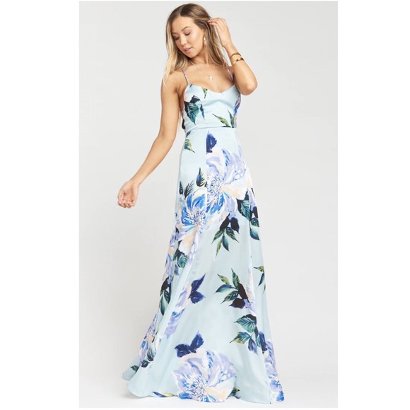 NWT Show Me Your MuMu Godshaw Goddess Gown in Mint To Be Floral Size XXS - Picture 1 of 11